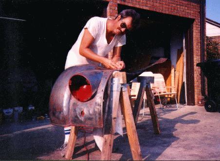 John working on a Front Fender